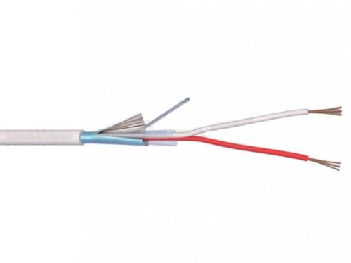 Riasztókábel (Li-Y(St)Y) 2x0,22 mm2 fehér sodrott réz PVC szigetelésű 300V kábel
