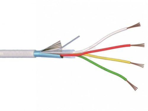 Riasztókábel (Li-Y(St)Y) 4x0,22 mm2 fehér sodrott réz PVC szigetelésű 300V kábel