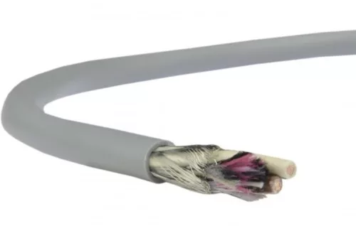 LiYCY 2x1,5 mm2 árnyékolt elektronikai kábel - szürke PVC 350V