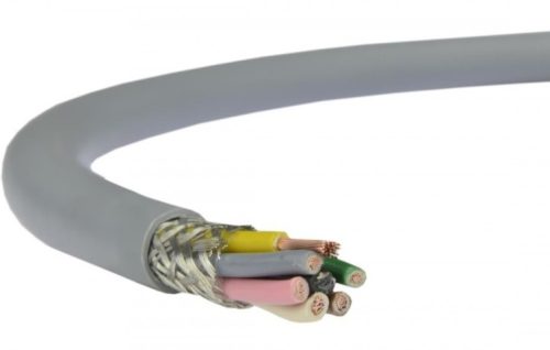 LiYCY (árnyékolt elektronikai) 5x0,25 mm2, 4 fm kiszerelés (méretre vágott) szürke sodrott réz PVC szigetelésű 350V kábel