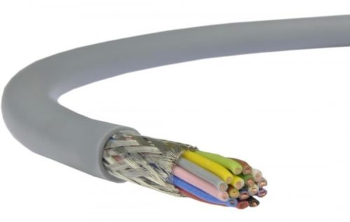 LiYCY (árnyékolt elektronikai) 16x0,14 mm2 szürke sodrott réz PVC szigetelésű 350V kábel