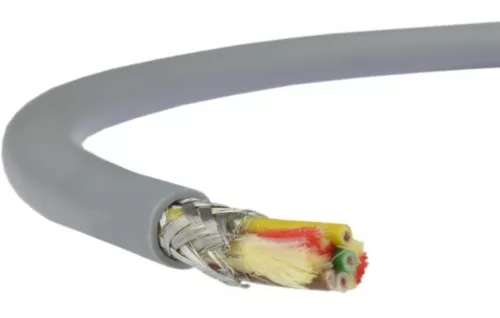 LiYCY 2x2x0,75 mm2 árnyékolt elektronikai kábel - szürke PVC 350V