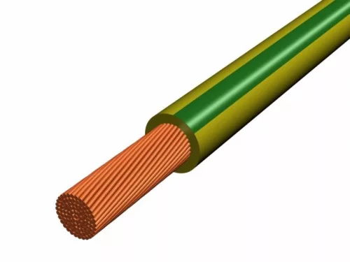 MCSKH (H05V-K) 1x1 mm² zöld/sárga sodrott réz vezeték 100 fm