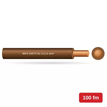 MKH (H07V-K) 1x1,5 mm2 vezeték - barna PVC szigetelésű - 100 fm - 450/750V