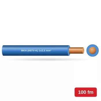 MKH (H07V-K) 1x2,5 mm2 vezeték - kék RAL5015 PVC szigetelésű - 100 fm - 450/750V