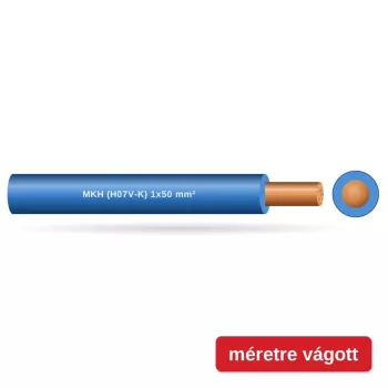 MKH (H07V-K) 1x50 mm2 vezeték - kék PVC szigetelésű - 1 fm - 450/750V