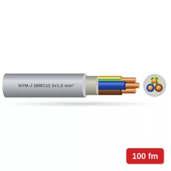   NHXMH-O 2X1,5 mm2 300/500V szürke tömör réz halogenmentés szigetelésű kábel