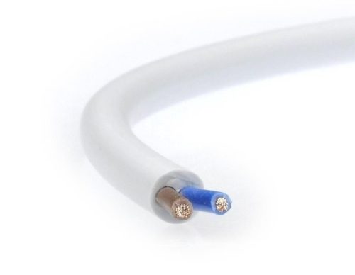 MT (H03VV-F) 2x0,5 mm2 fehér sodrott réz PVC szigetelésű 300/300V kábel