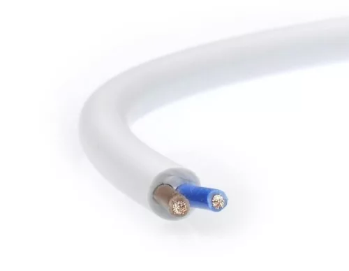 MT H03VV-F 2x0,5 mm² fehér PVC kábel – sodrott réz vezeték 300/300V