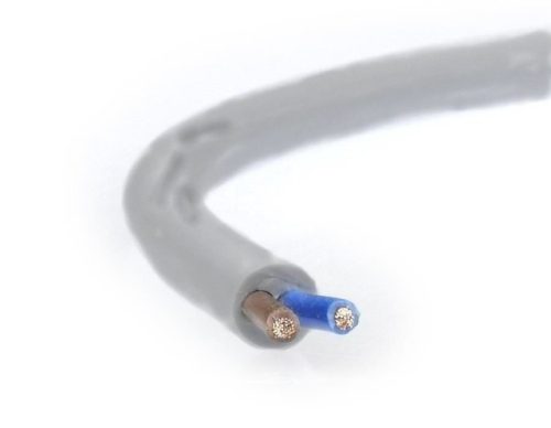 MT (H05VV-F) 2x1,5 mm2 szürke sodrott réz PVC szigetelésű 300/500V kábel