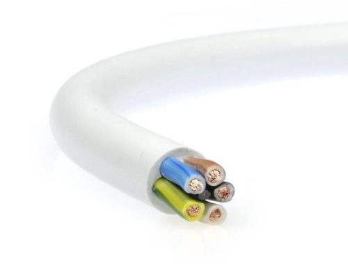 MT (H05VV-F) 5x0,75 mm2, 100 fm kiszerelés, fehér sodrott réz PVC szigetelésű 300/500V kábel