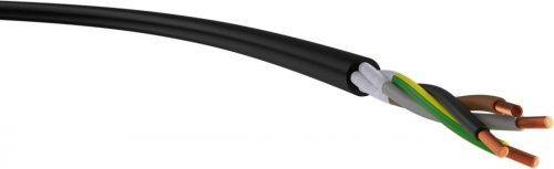 H05RR-F (GT gumikábel) 4x0,75 mm2 fekete, sodrott, réz, extrudált EI 4 típusú (EPR)gumi-anyagkeverék szigetelésű, 300/500V-os kábel