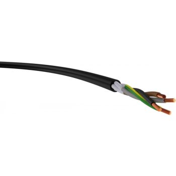   H07RN-F (GT gumikábel) 4x6 mm2, fekete, sodrott, réz, extrudált EI 4 típusú (EPR)gumi-anyagkeverék szigetelésű, 450/750V-os kábel