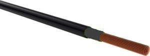 Erőátviteli / földkábel (NYY-O / E-YY-O) 1x25 mm2, fekete, sodrott, réz, PVC szigetelésű, 0,6/1Kv-os kábel