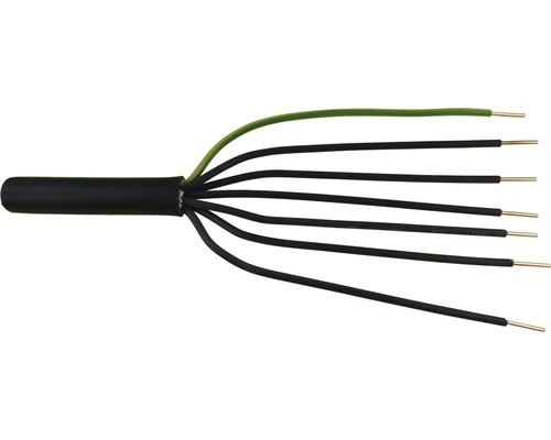 Erőátviteli / földkábel (NYY-J / E-YY-J) 7x4 mm2, fekete, tömör, réz, PVC szigetelésű, 0,6/1Kv-os kábel