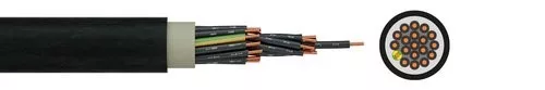 NYY-O (E-YY-O) 24x2,5 mm2 fekete tömör réz PVC szigetelésű 0,6/1Kv erőátviteli földkábel
