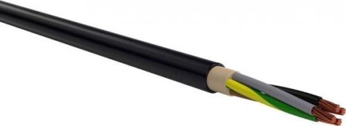Erőátviteli / földkábel (NYY-O / E-YY-O) 4x1,5 mm2, fekete, tömör, réz, PVC szigetelésű, 0,6/1Kv-os kábel