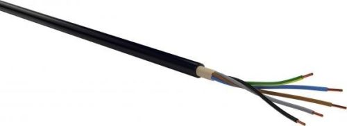 Erőátviteli / földkábel (NYY-J / E-YY-J) 5x6 mm2, fekete, 2 fm kiszerelés, tömör, réz, PVC szigetelésű, 0,6/1Kv-os kábel