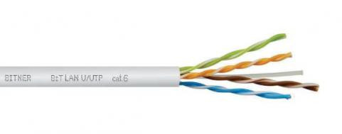 UTP Cat6 fali kábel Bitner 305m/box szürke - 4X2X AWG23/1 PVC 250 MHz ( U/UTP - árnyékolatlan )