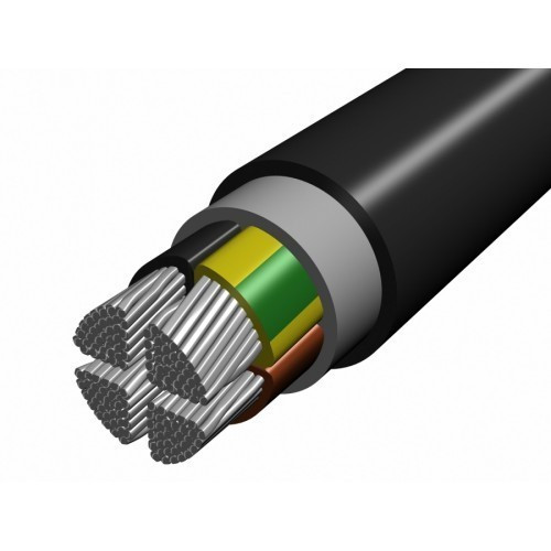 Erőátviteli / földkábel (NAYY-J) 4x150 mm2 SM, fekete, tömör, alumínium, PVC szigetelésű, 0,6/1Kv-os kábel