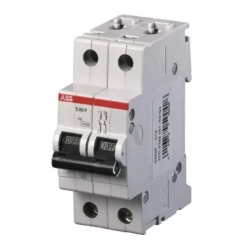   ABB S202P-B6 kismegszakító 2P, 6A, B karakterisztika, 25kA (ABB 2CDS282001R0065, S202PB6)
