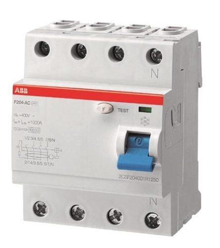 ABB F204 AC- 100/0.03 áram-védőkapcsoló (Fi-relé), AC osztály, 4P, 100A, 30 mA (ABB 2CSF204001R1900)