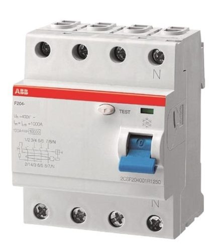 ABB F204 A S-40/0.5 áram-védőkapcsoló (Fi-relé), A-szelektív osztály, 4P, 40A, 500 mA (ABB 2CSF204201R4400)