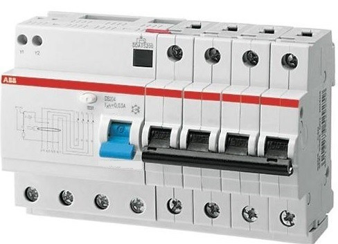 ABB 2CSR254001R1135 kismegszakítóval kombinált áramvédő kapcsoló (FI-relé), 4P, B karakterisztika, 13A, 30mA, 6kA, AC osztály (ABB DS204 AC-B13/0.03)