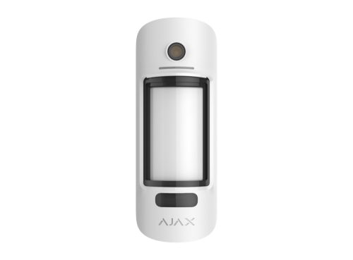 AJAX 26074.84.WH1 MotionCam Outdoor Vezeték nélküli PIR kültéri mozgásérzékelő beépített színes kamerával, fehér