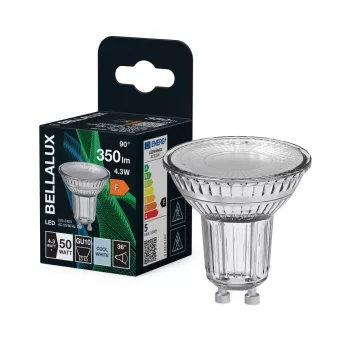 Bellalux LED izzó spot forma (PAR16), GU10 foglalat, 4,3W, 350lm, 4000K semleges fehér