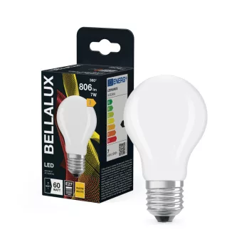 Bellalux LED izzó, körte forma, matt plasztik, E27 foglalat, 7W, 2700K, 806lm, meleg fehér