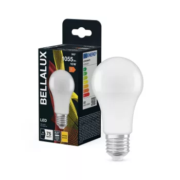 Bellalux LED izzó, körte forma, matt plasztik, E27 foglalat, 10W, 2700K, 1055lm, meleg fehér