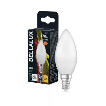 Bellalux LED izzó gyertya forma, matt plasztik búra, E14 foglalat, 4,9W, 470lm, 2700K meleg fehér