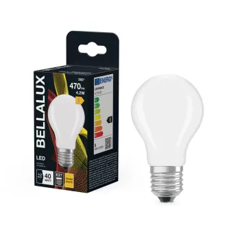 Bellalux LED izzó, körte forma, matt plasztik, E27 foglalat, 4,2W, 2700K, 470lm, meleg fehér