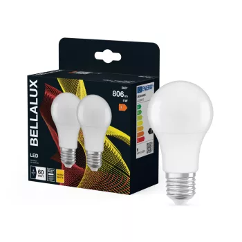 Bellalux LED izzó, körte forma, matt plasztik, E27 foglalat, 8W, 2700K, 806lm, Classic