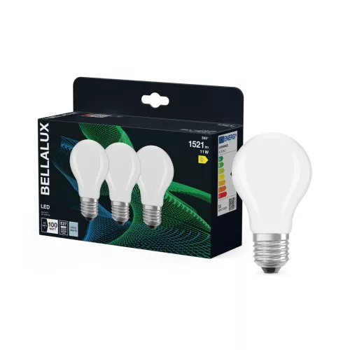 Bellalux LED izzó, körte forma, matt plasztik, E27 foglalat, 11W, 4000K, 1521lm, Classic