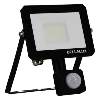 BELLALUX kültéri LED reflektor, 20W, 6500K hideg fehér, 1800lm, IP65, fekete, hossz 124mm