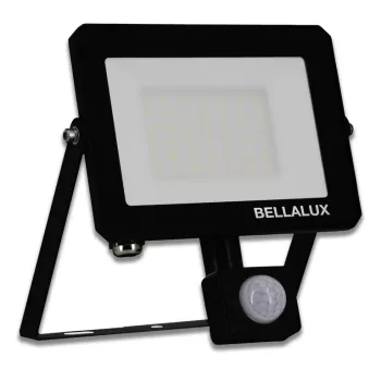 BELLALUX kültéri LED reflektor, 30W, 6500K hideg fehér, 2700lm, IP65, fekete, hossz 159mm