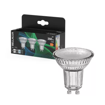 Bellalux LED izzó spot forma (PAR16), GU10 foglalat, 4,3W, 350lm, 4000K semleges fehér 3db