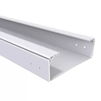   Basor ( 2/10069 ) PVC zárt kábeltálca (UV álló) BPE-C H100 100X600X3000 mm (M x SZ x H) UVM1 7035 világosszürke PVC ( BASORPLAST ) Basor 210069