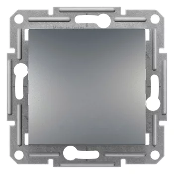   ÚJRACSOMAGOLT Schneider Electric Asfora EPH0700162 egypólusú nyomó (N101), acél burkolattal. keret nélkül, süllyesztett 10A 250V ( EPH0700162 ).