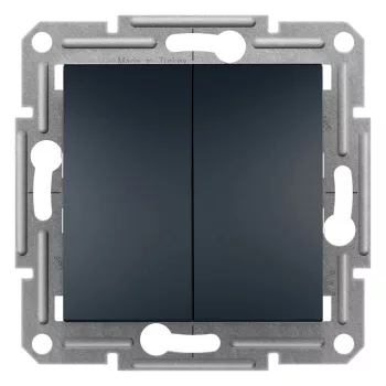   ÚJRACSOMAGOLT Schneider Electric Asfora EPH1100171 Kettős nyomó, antracit burkolattal. keret nélkül, süllyesztett 10A 250V ( EPH1100171 ).