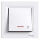 ÚJRACSOMAGOLT Schneider Electric Asfora EPH1800121 egypólusú nyomó (N101), fehér burkolattal, kerettel, süllyesztett, lámpajellel, piros jelzőfénnyel 10A 250V ( EPH1800121 )