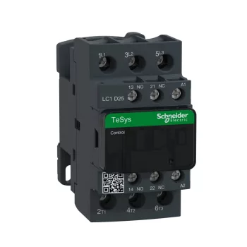   ÚJRACSOMAGOLT Schneider Electric, TeSys D, LC1D25P7, Mágneskapcsoló, 11kW/25A (400V, AC3), 230V AC 50/60 Hz vezerlés, 1Z+1Ny, csavaros csatlakozás, TeSys D ( LC1D25P7 )