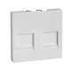 ÚJRACSOMAGOLT Schneider MTN4562-0319 polárfehér burkolat 2xRJ45 moduláris betétekhez (Merten M-Smart, M-Plan, M-Elegance)