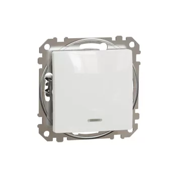   ÚJRACSOMAGOLT Schneider Electric SDD111106N váltókapcsoló (106), fehér burkolattal, piros ellenőrzőfénnyel, rugós bekötés, keret nélkül, süllyesztett, 10A 250V IP20 ( SCHNSDD111106N )