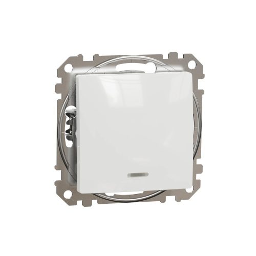 ÚJRACSOMAGOLT Schneider Electric SDD111106N váltókapcsoló (106), fehér burkolattal, piros ellenőrzőfénnyel, rugós bekötés, keret nélkül, süllyesztett, 10A 250V IP20 ( SCHNSDD111106N )