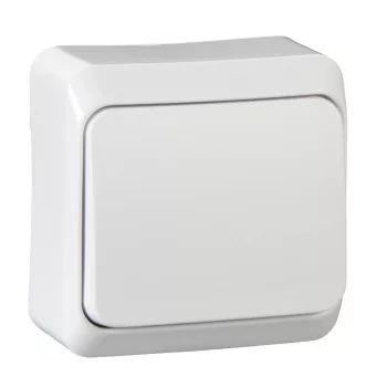   ÚJRACSOMAGOLT Schneider Electric Prima WDE001010 egypólusú kapcsoló (101), fehér, komplett szerelvény, falon kívüli 10A 250 ( WDE001010 ).