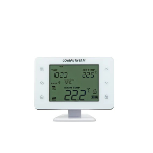 COMPUTHERM Q20RF vezeték nélküli (rádiófrekvenciás) programozható, digitális szobatermosztát, max.30V DC / 250V AC vezérlőáram, telepfeszültség: 2 x 1,5 V AA elem ( Q20RF )