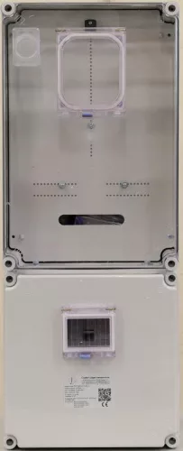 Csatári Plast CSP24.E123 PVT 3075 Fm-SZ-U egy felhasználói helyes M63.80A mérőszekrény szabadvezetékes, felületre szerelt kivitelben, IP65, UV álló, 750x300x205mm ( PVT 3075 Fm-SZ-U )